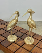 PAIR OF VINTAGE SOLID BRASS HERONS
