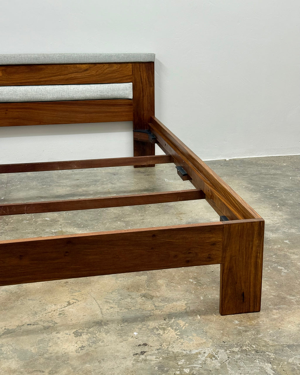 MID-CENTURY QUEEN HEADBOARD & BASE IN KIAAT