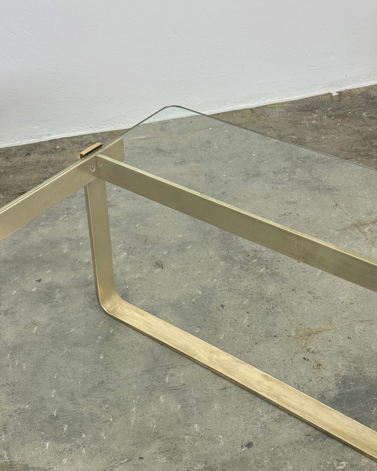 VINTAGE BRASS & GLASS COFFEE TABLE