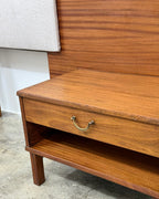 MID-CENTURY DOUBLE HEADBOARD + PEDESTALS