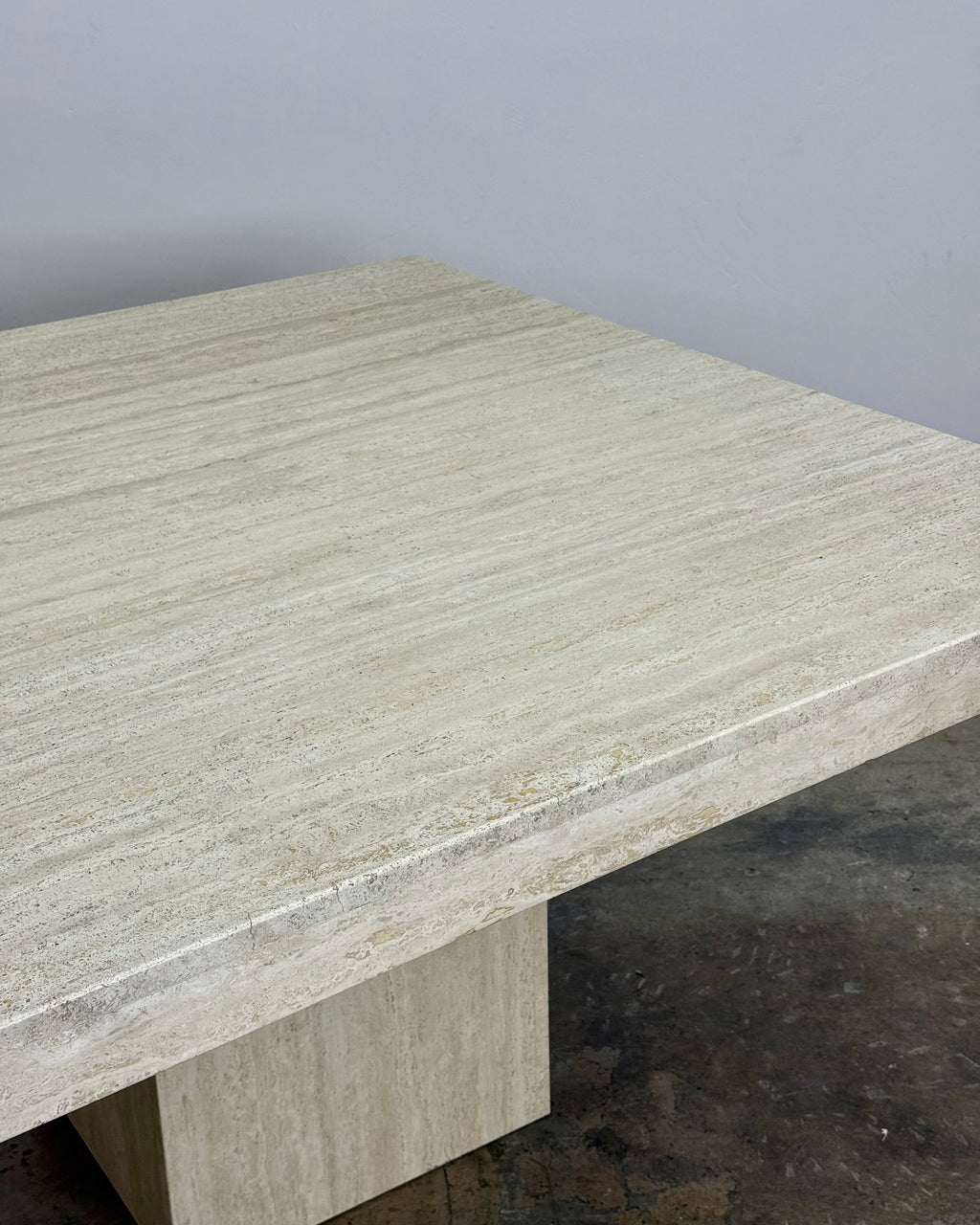 VINTAGE TRAVERTINE DINING TABLE