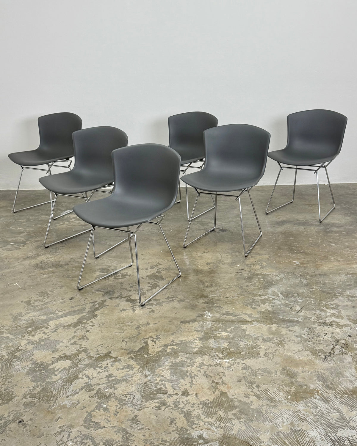 6 x ORIGINAL BERTOIA PLASTIC SIDE CHAIRS - KNOLL