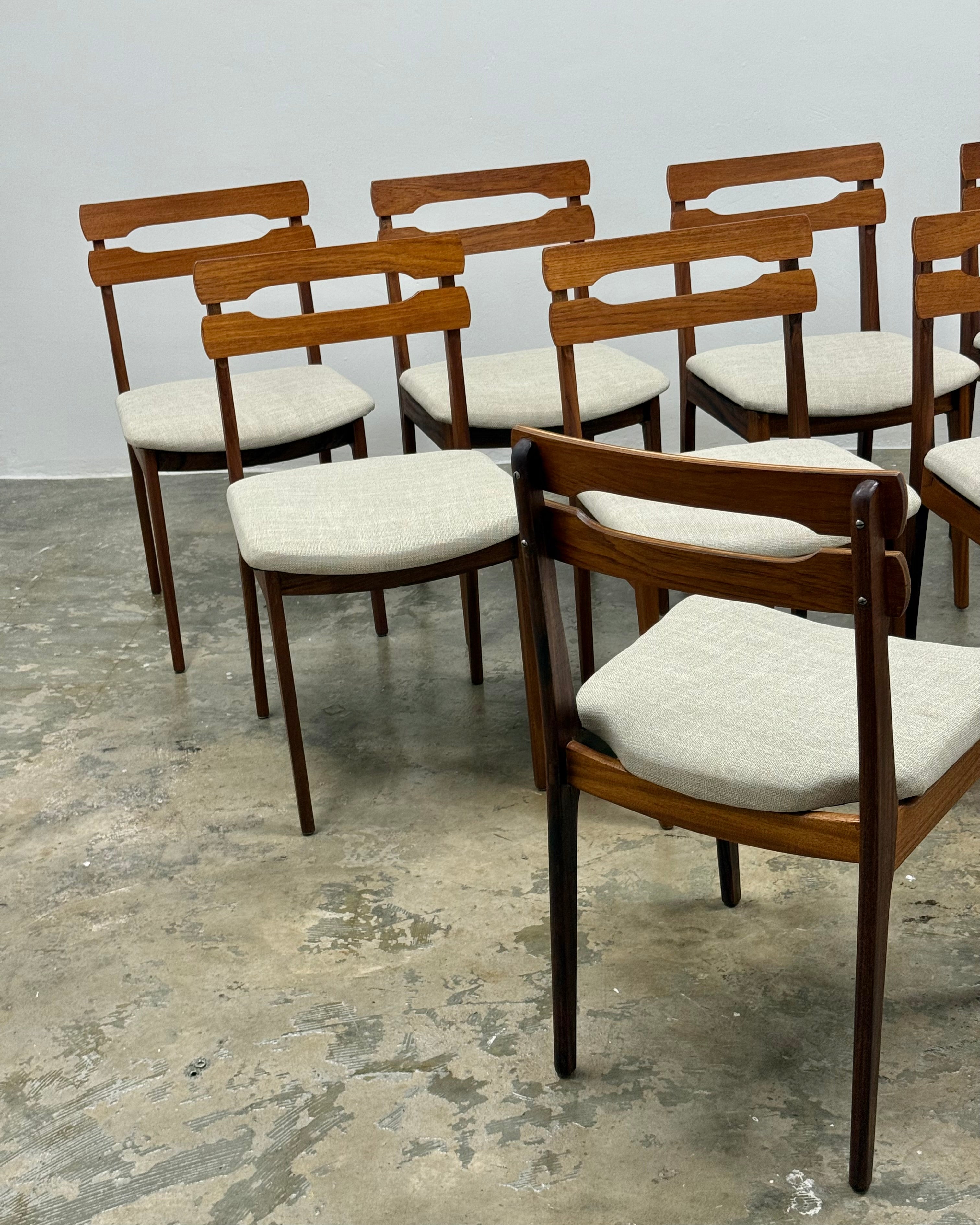 SET OF 8 MID-CENTURY DINING CHAIRS IN TEAK