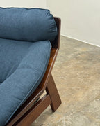 MID-CENTURY IMBUIA TWO SEATER SOFA