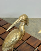 PAIR OF VINTAGE SOLID BRASS HERONS