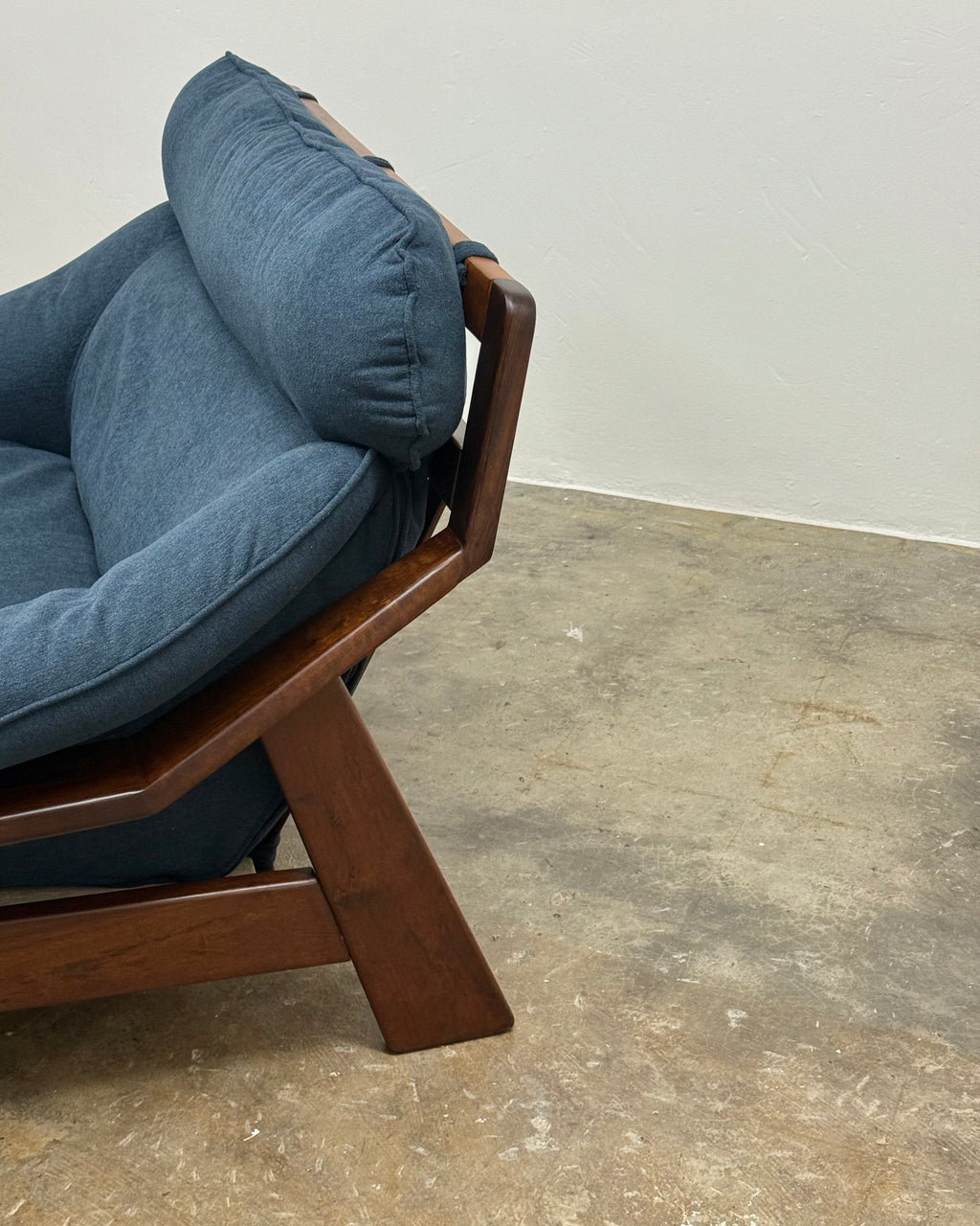 MID-CENTURY IMBUIA TWO SEATER SOFA
