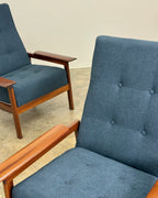 MID-CENTURY ARMCHAIR PAIR - SAPELE MAHOGANY