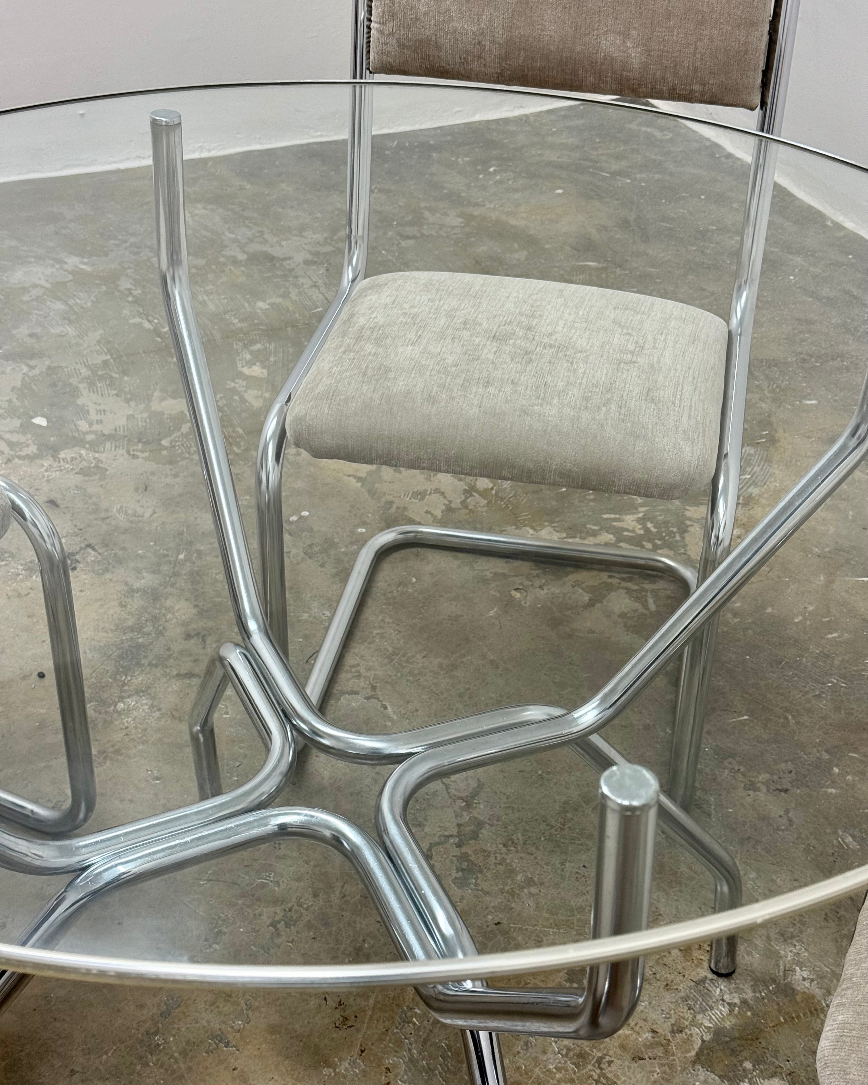 RETRO CHROME 4 SEATER DINING SET
